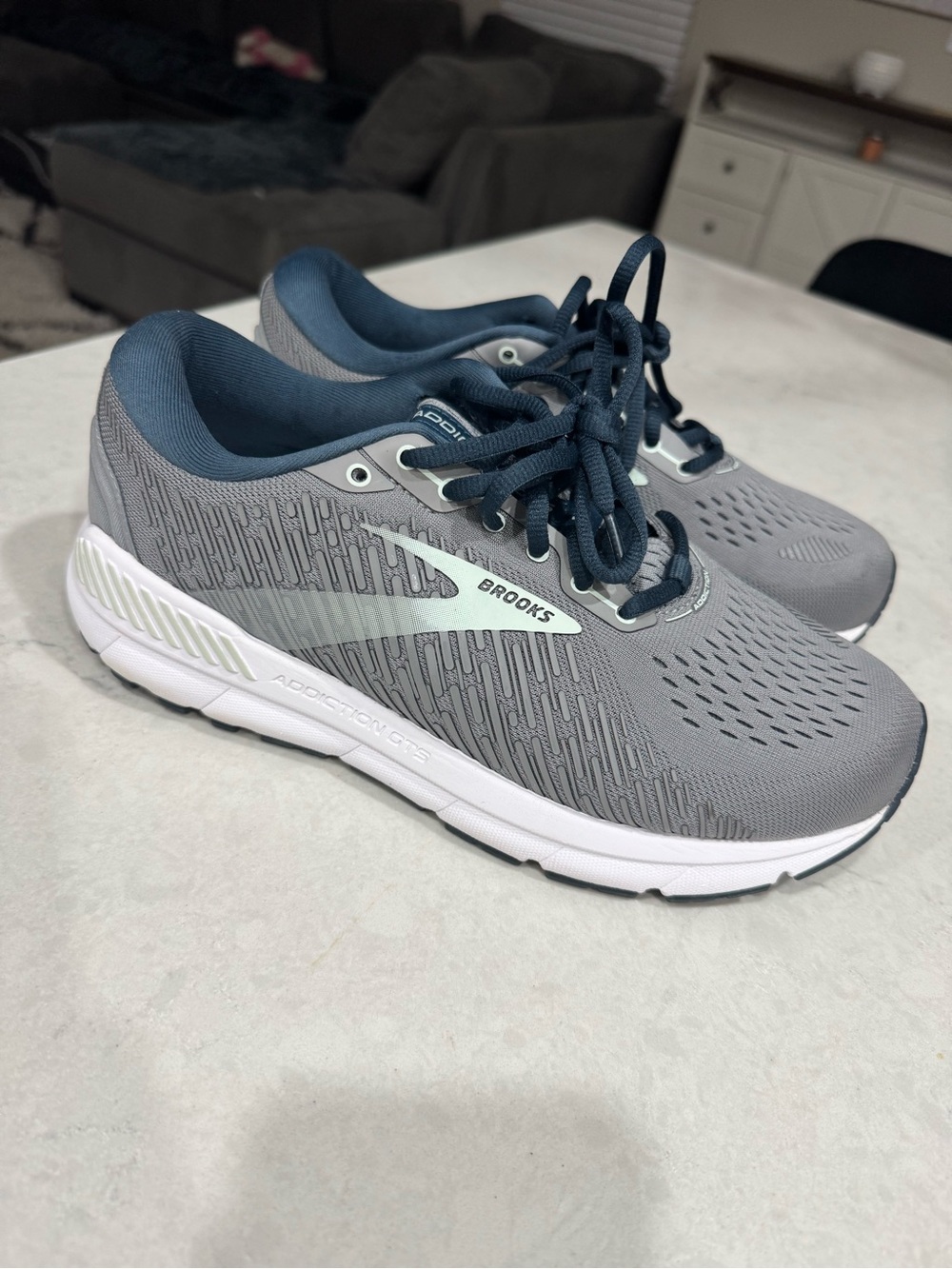 Brooks Gray and Navy Men's Athletic Running Shoes